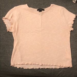 pink ribbed top